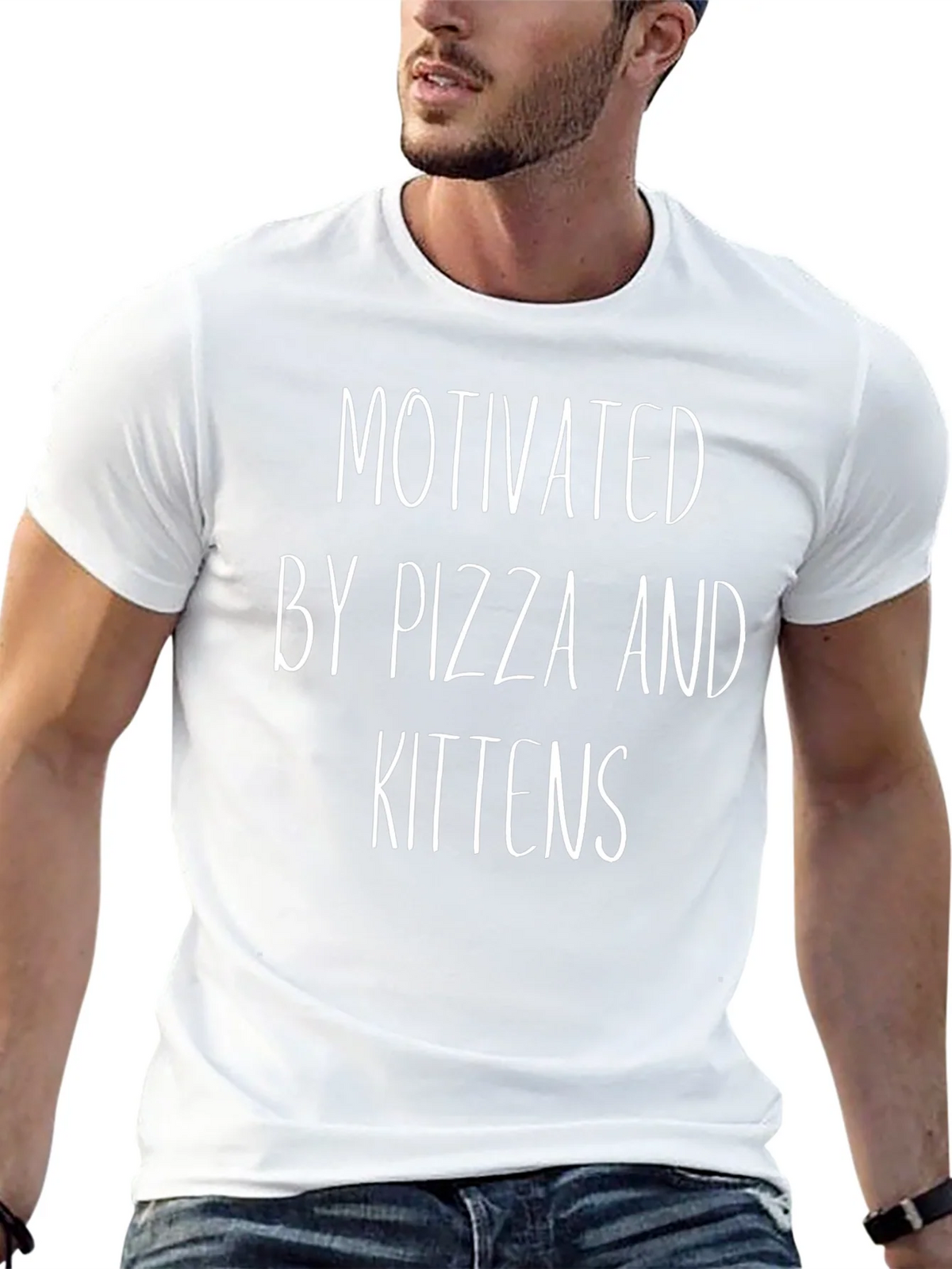 Motivated by Pizza and Kittens - Graphic T-Shirt product image 4