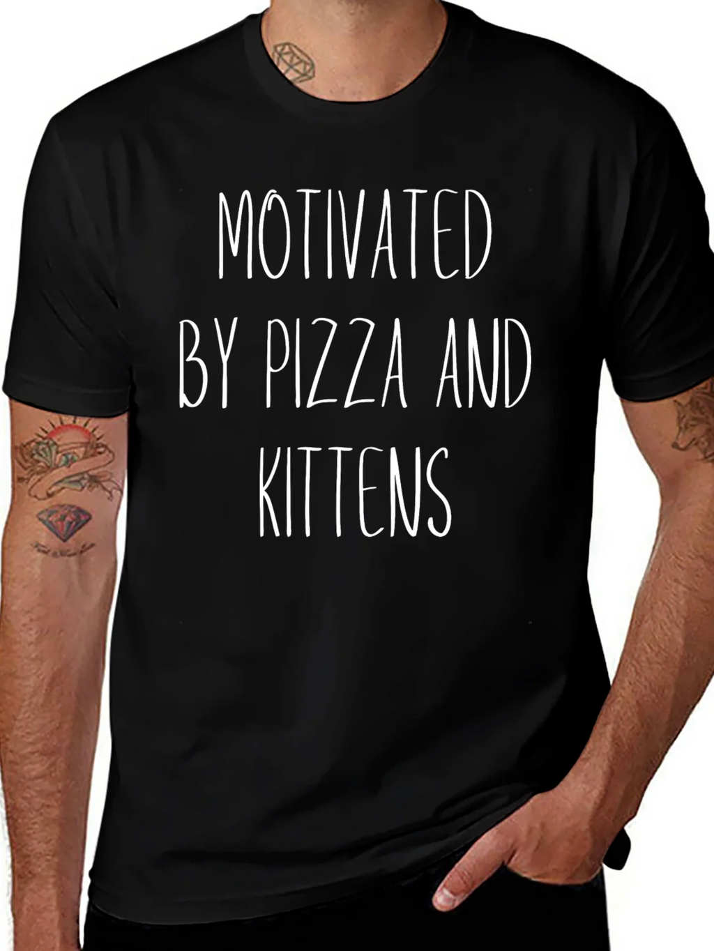 Motivated by Pizza and Kittens - Graphic T-Shirt product image 1