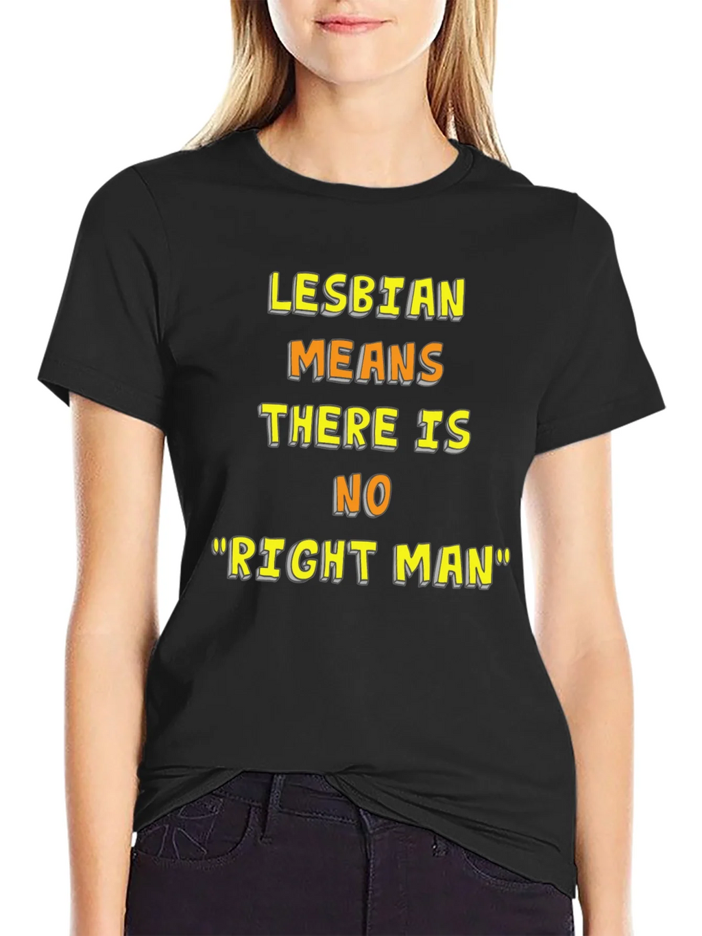 Lesbian Pride T-Shirt - No Right Man Statement Tee product image 5
