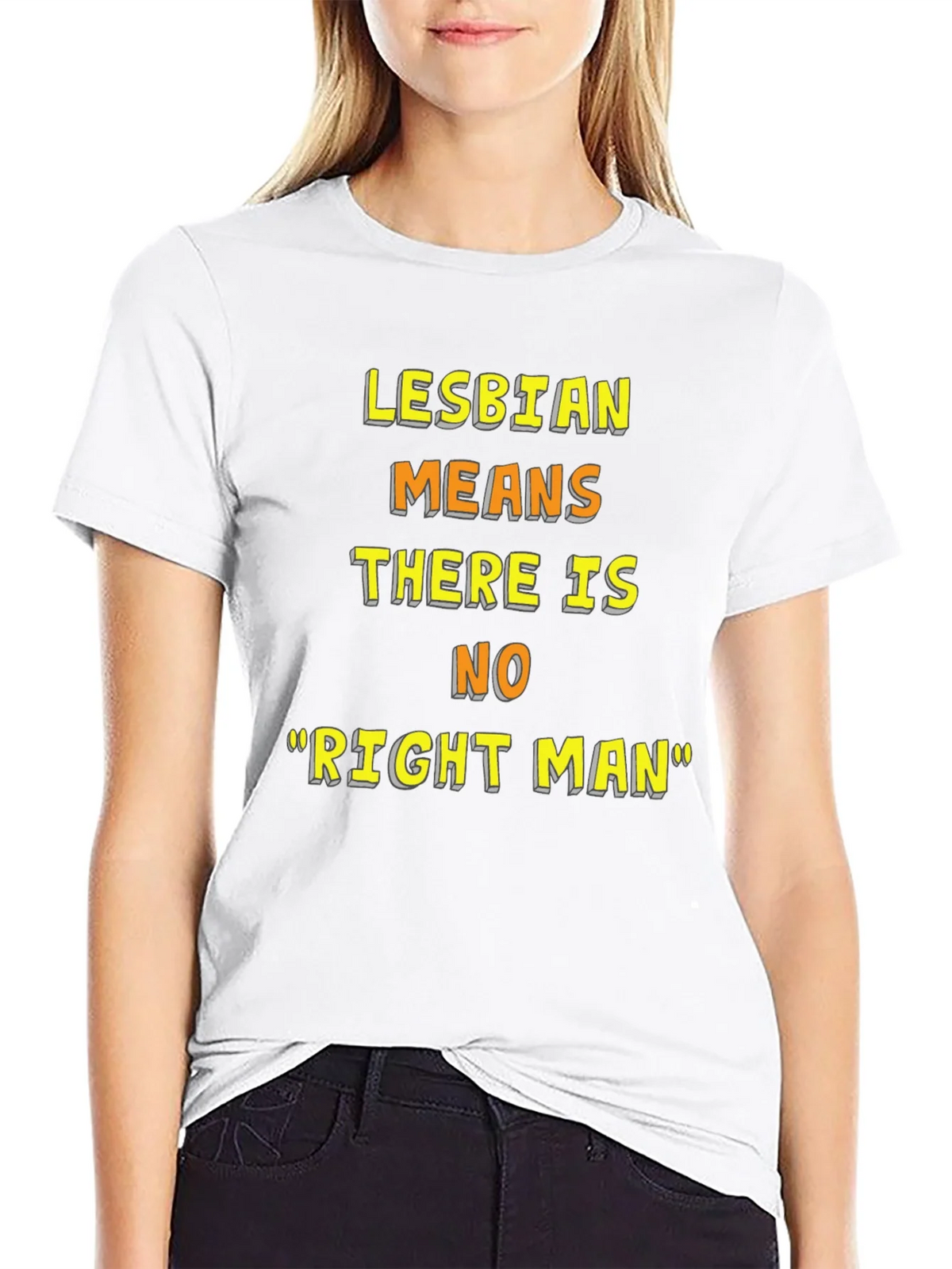 Lesbian Pride T-Shirt - No Right Man Statement Tee product image 11