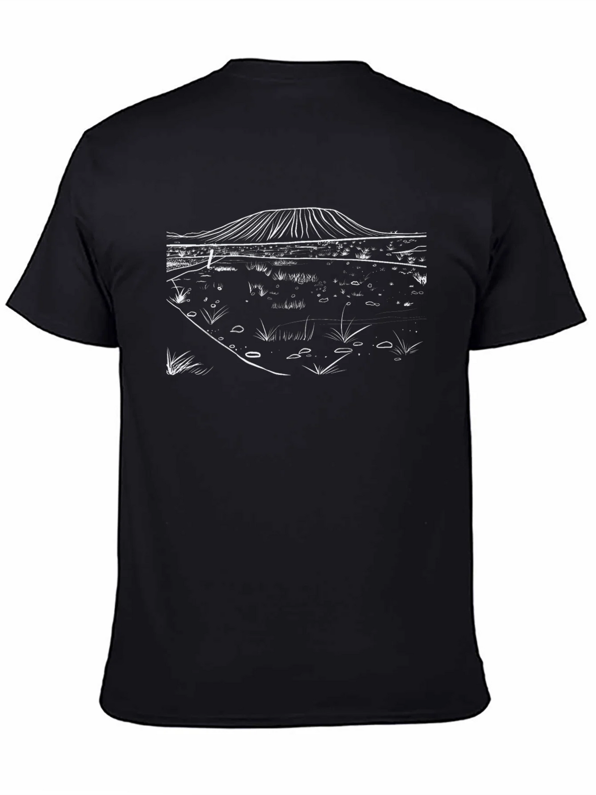 Black T-Shirt with Minimalist Landscape Design product image 7