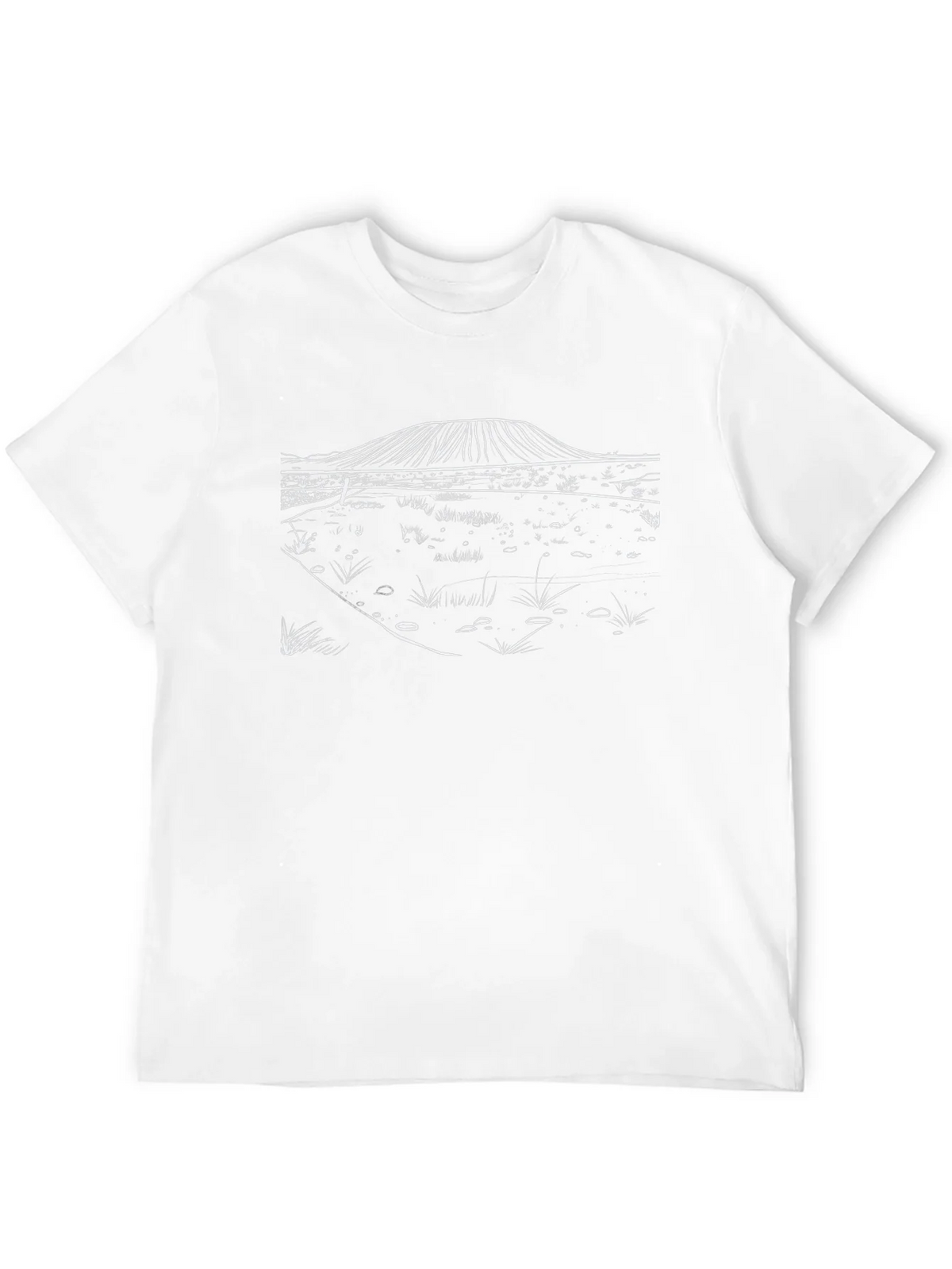 Black T-Shirt with Minimalist Landscape Design product image 3