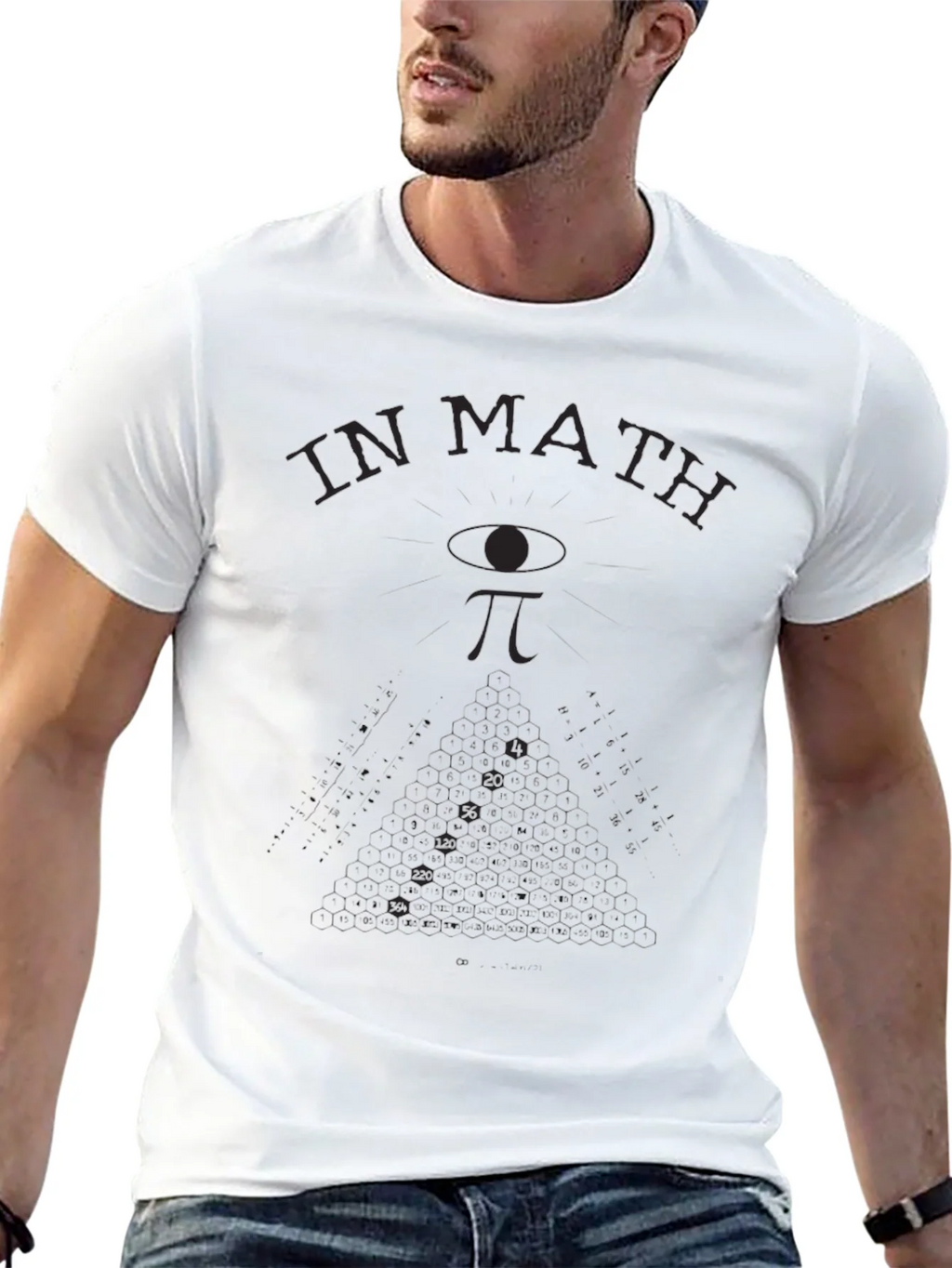 Math T-Shirt: In We Trust - Eye & Pi Symbol product image 4