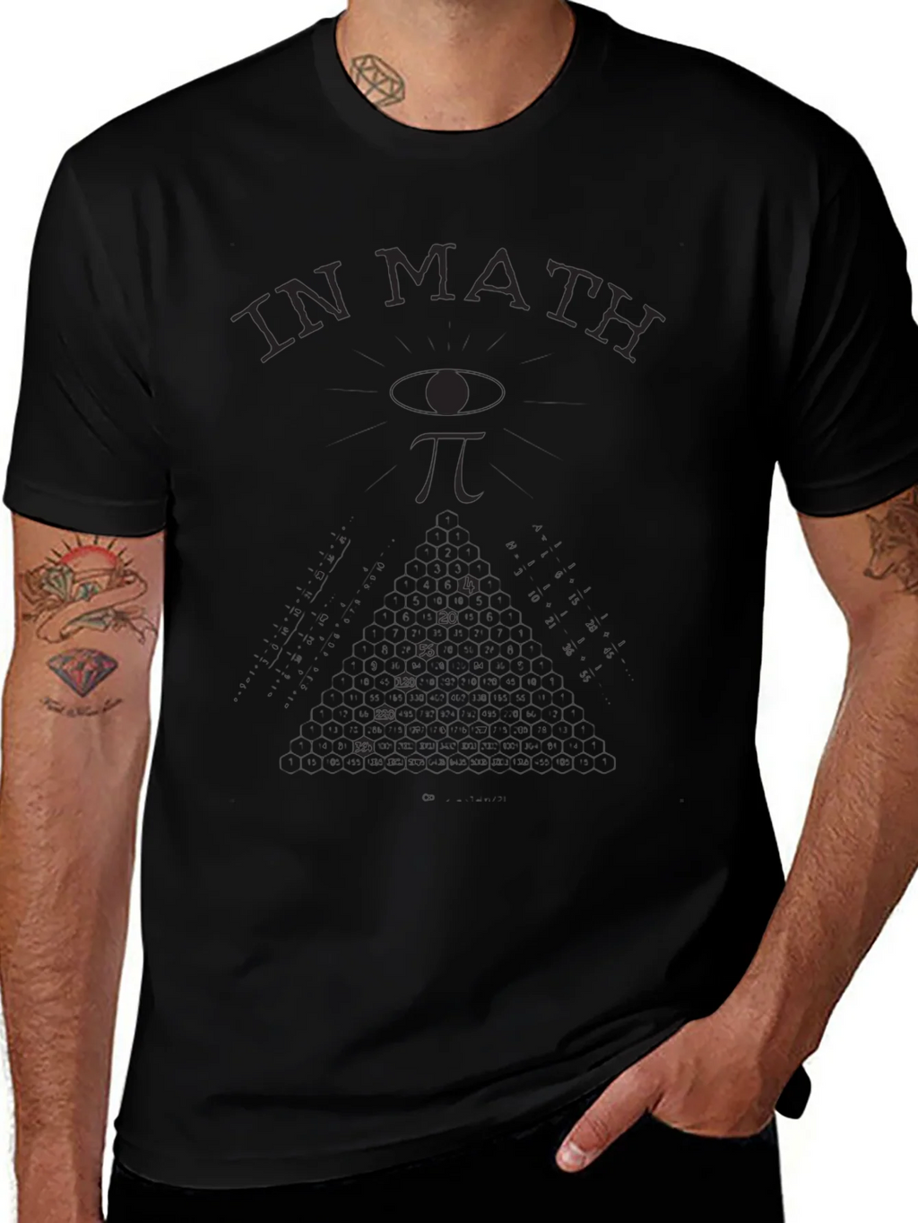 Math T-Shirt: In We Trust - Eye & Pi Symbol product image 1