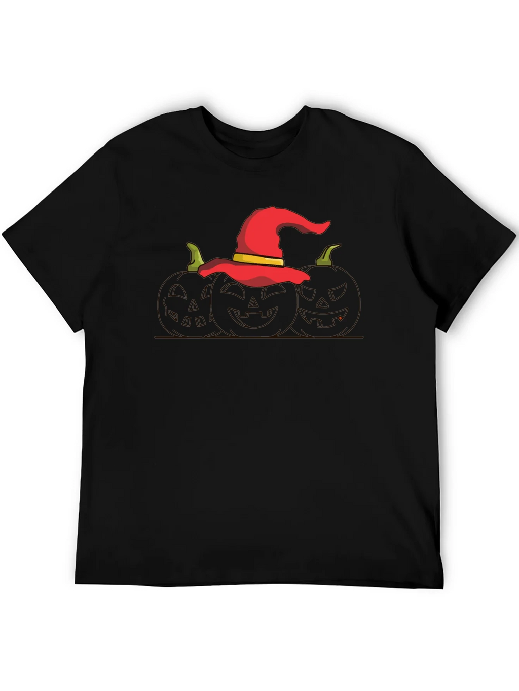 Halloween Witch Hat Pumpkin Graphic T-Shirt