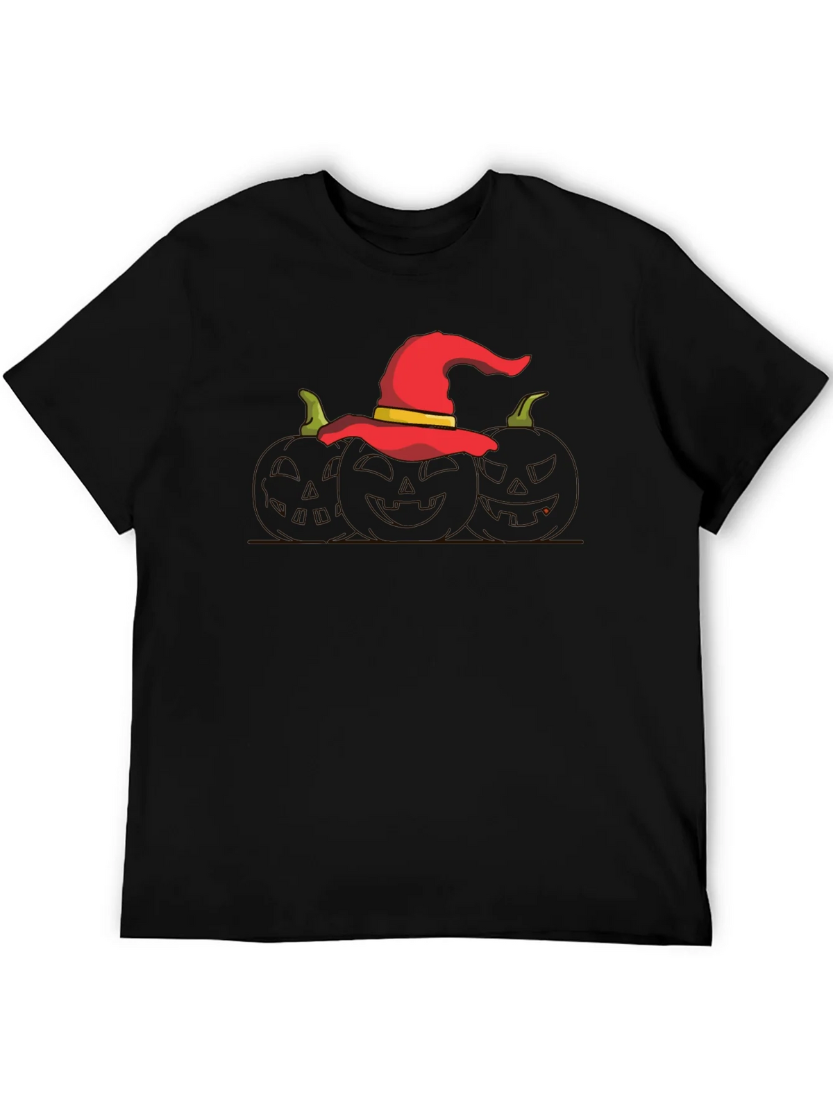 Halloween Witch Hat Pumpkin Graphic T-Shirt
