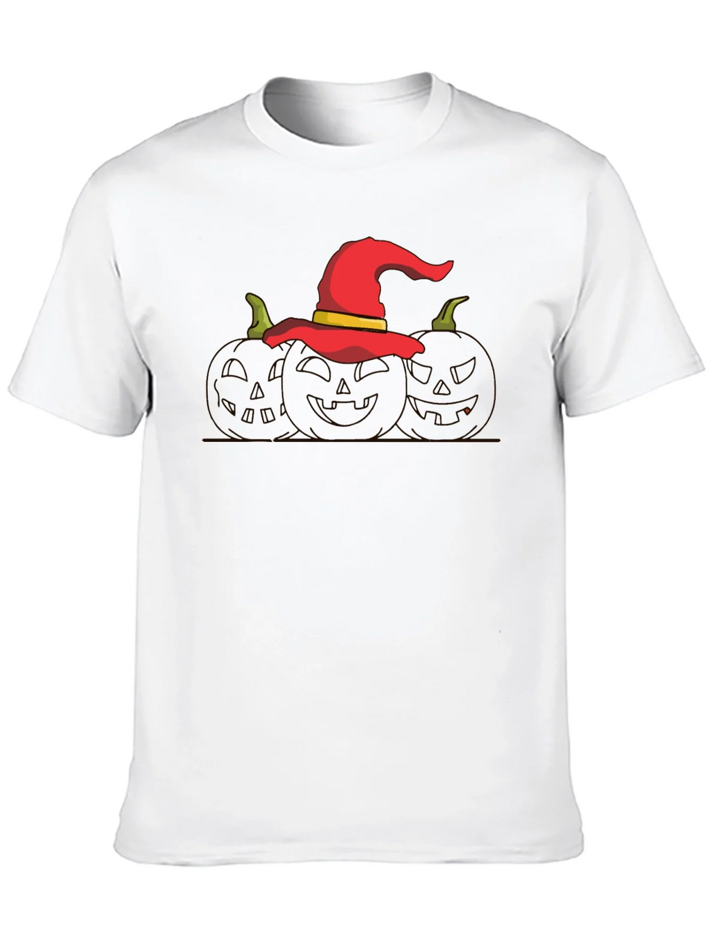 Halloween Witch Hat Pumpkin Graphic T-Shirt