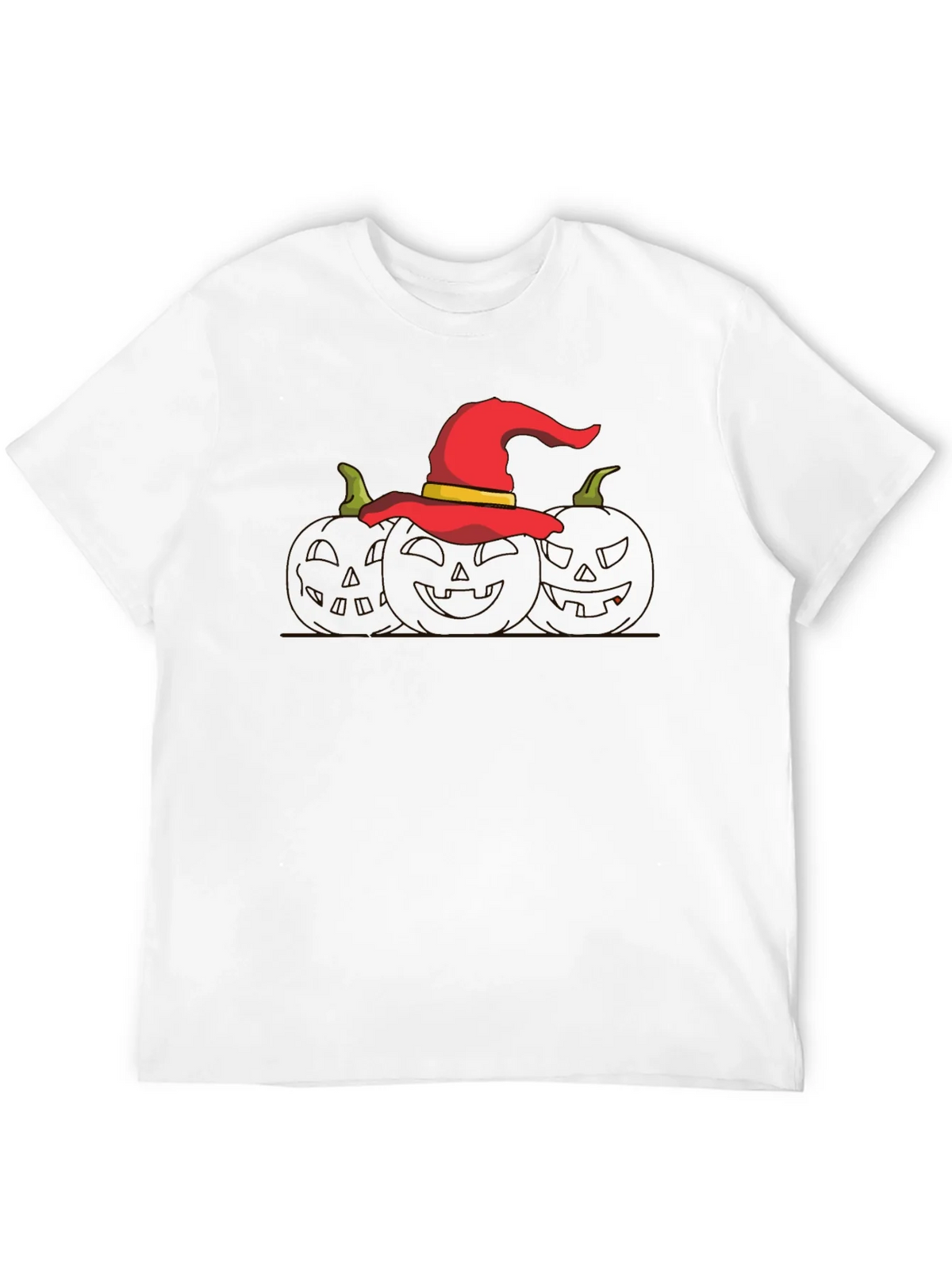 Halloween Witch Hat Pumpkin Graphic T-Shirt