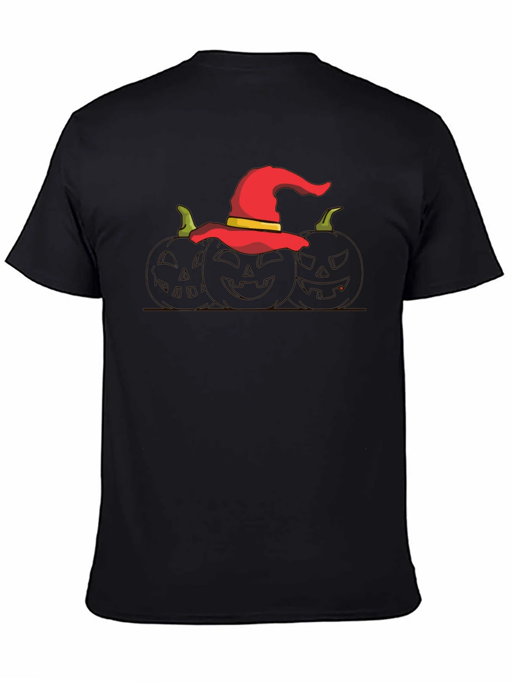 Halloween Witch Hat Pumpkin Graphic T-Shirt