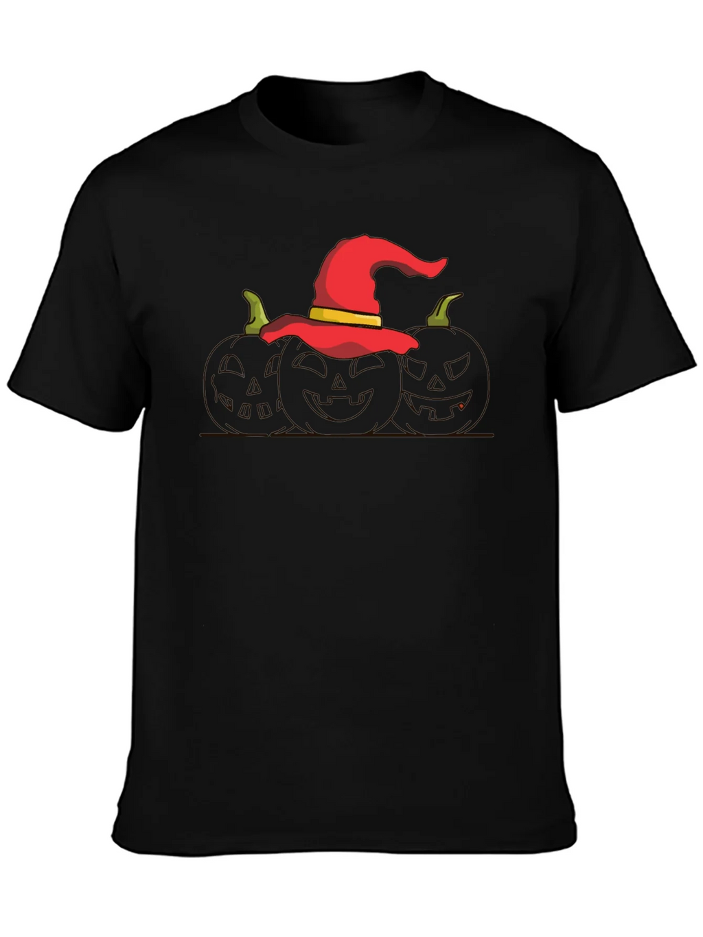 Halloween Witch Hat Pumpkin Graphic T-Shirt