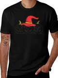 Halloween Witch Hat Pumpkin Graphic T-Shirt