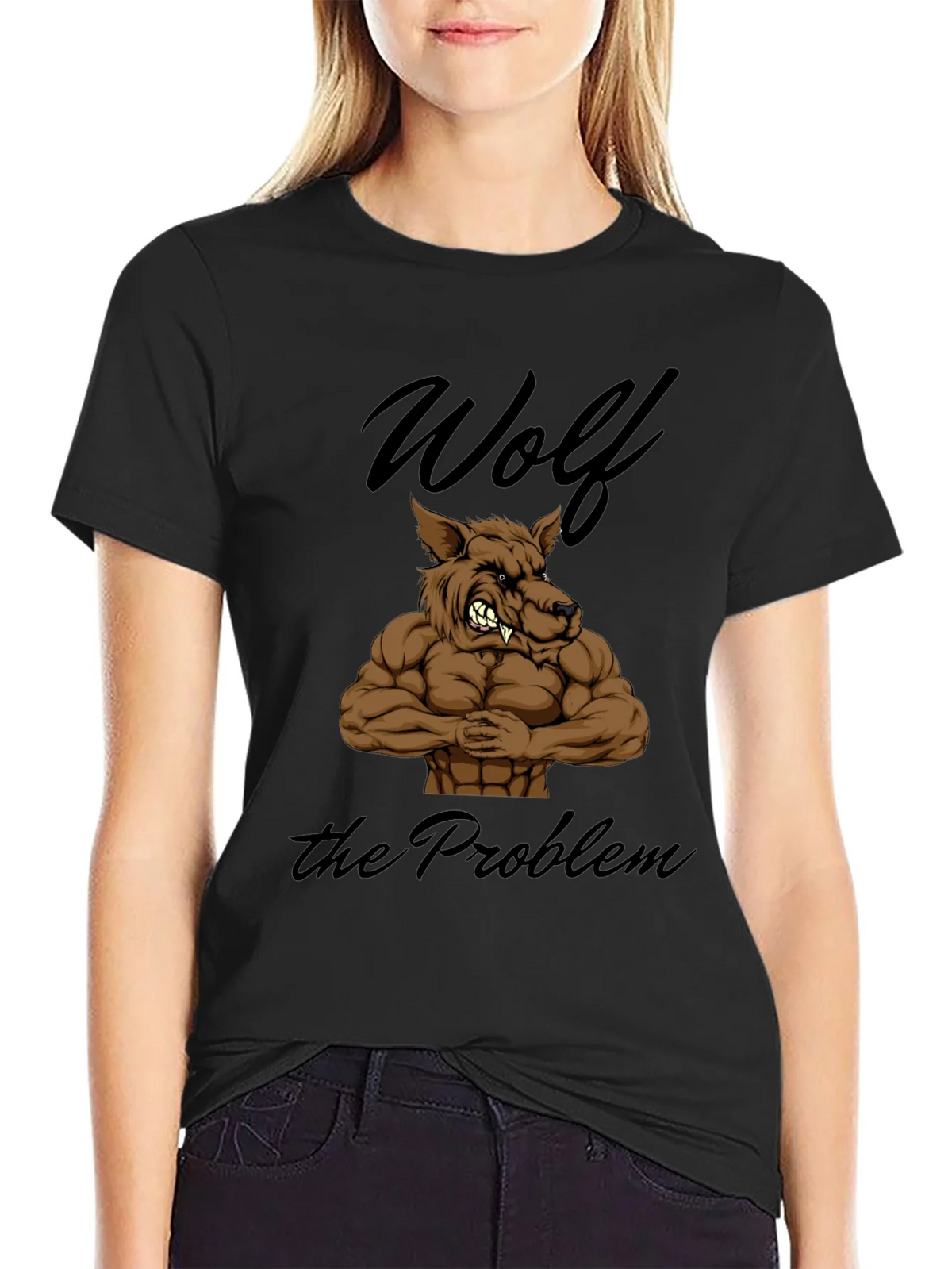 Wolf The Problem Graphic T-Shirt - Mens Black Tee product image 5