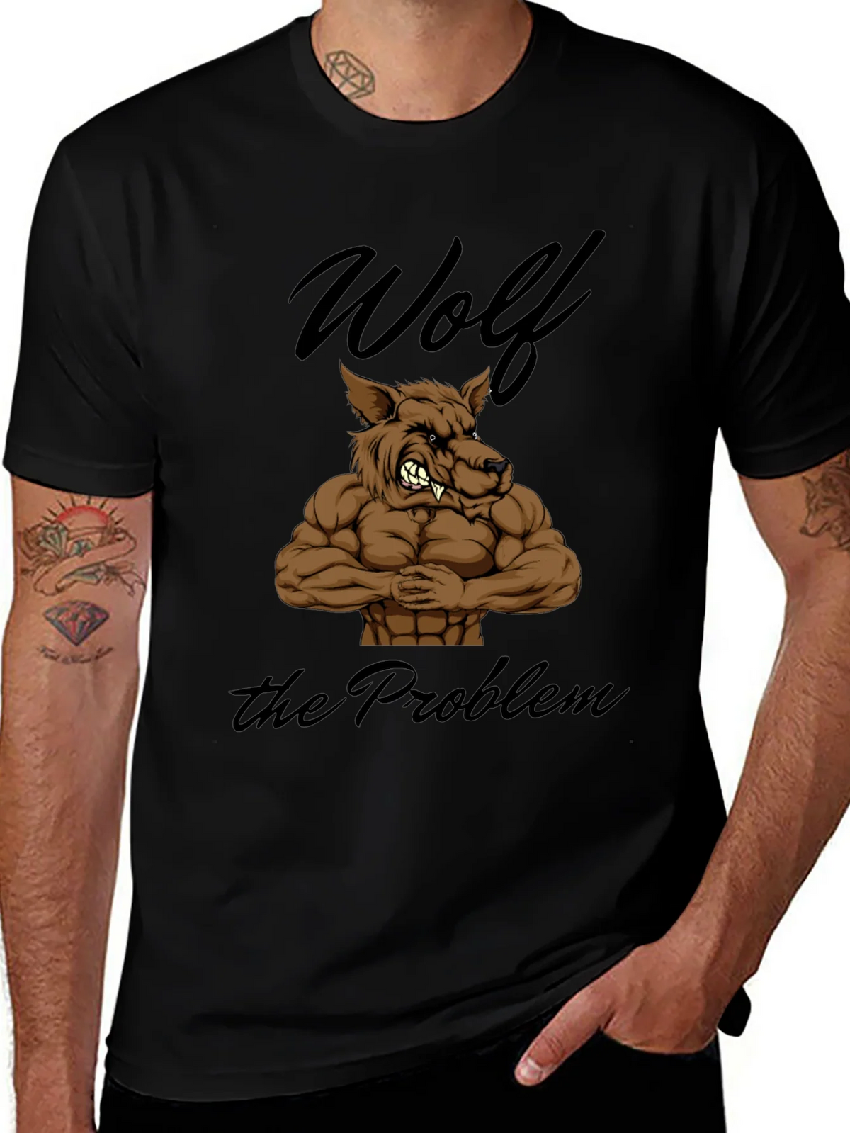 Wolf The Problem Graphic T-Shirt - Mens Black Tee product image 1