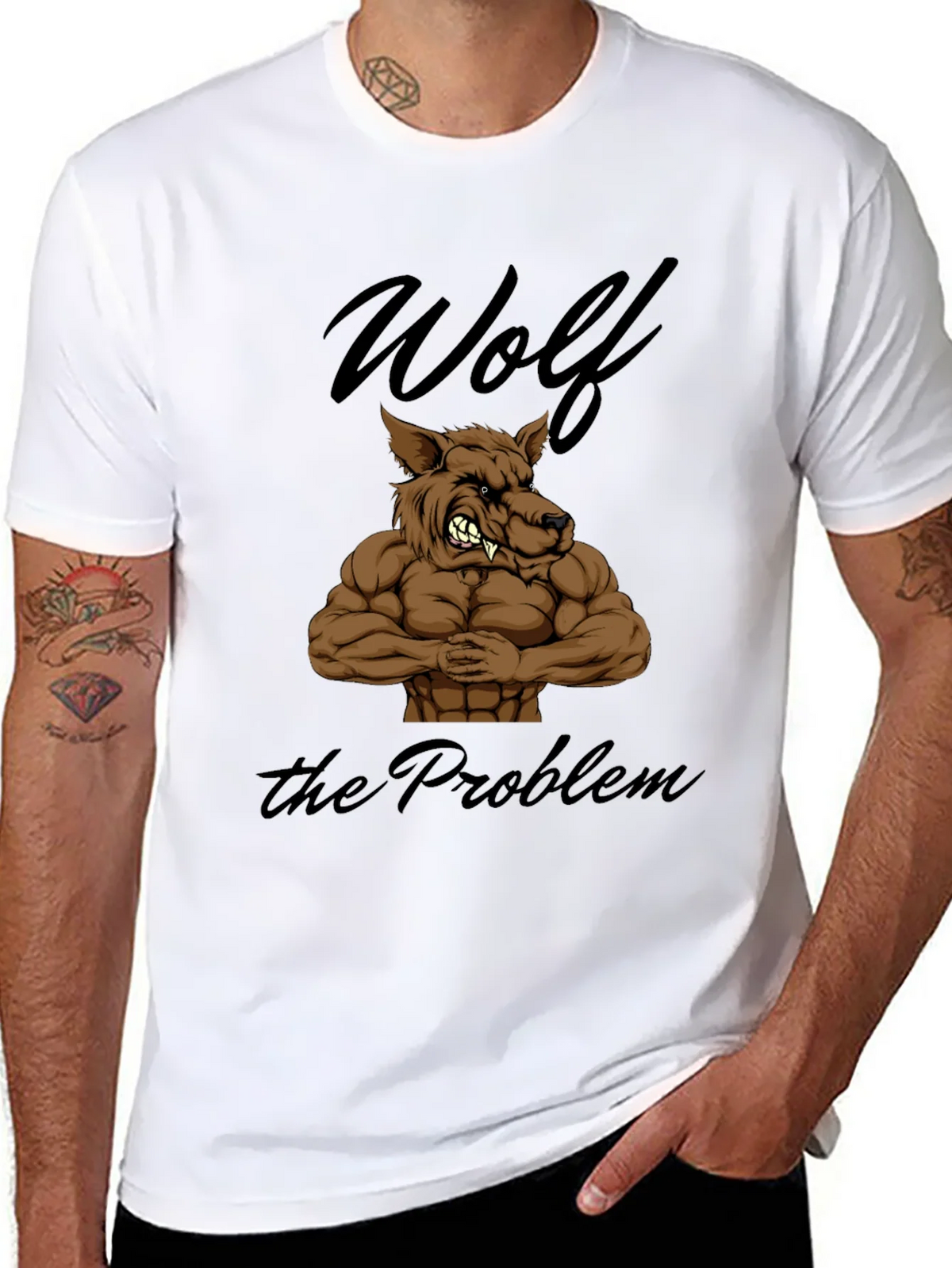 Wolf The Problem Graphic T-Shirt - Mens Black Tee product image 10