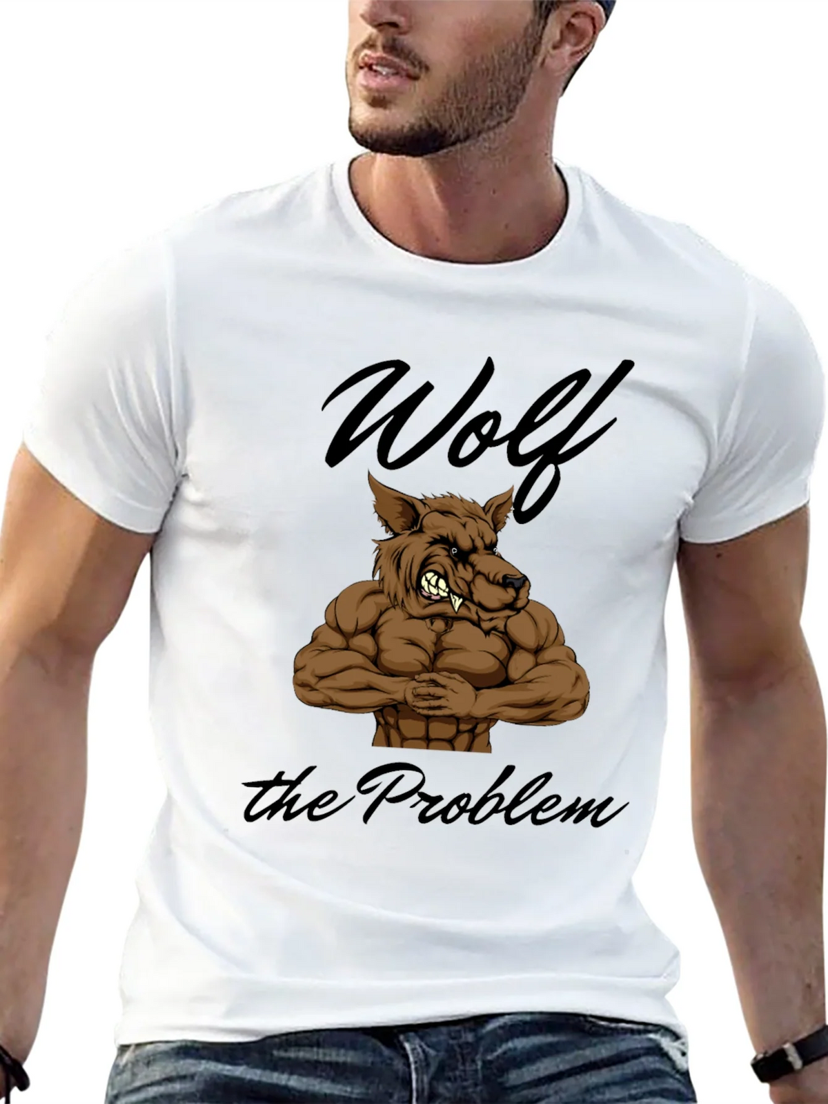 Wolf The Problem Graphic T-Shirt - Mens Black Tee product image 4