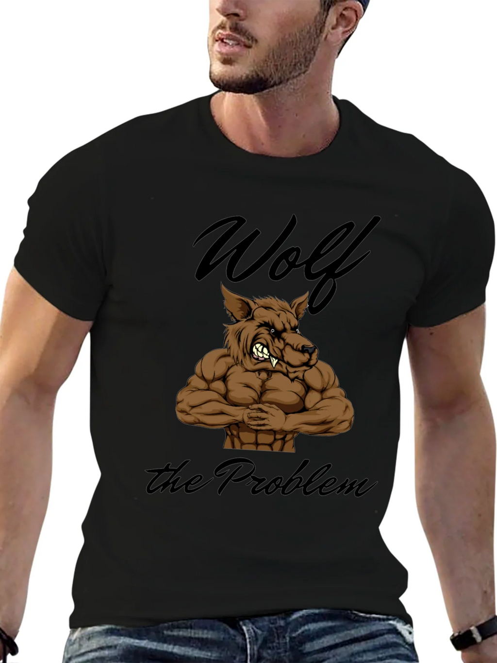 Wolf The Problem Graphic T-Shirt - Mens Black Tee product image 9