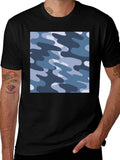 Mens Black Camouflage Print T-Shirt product image 1