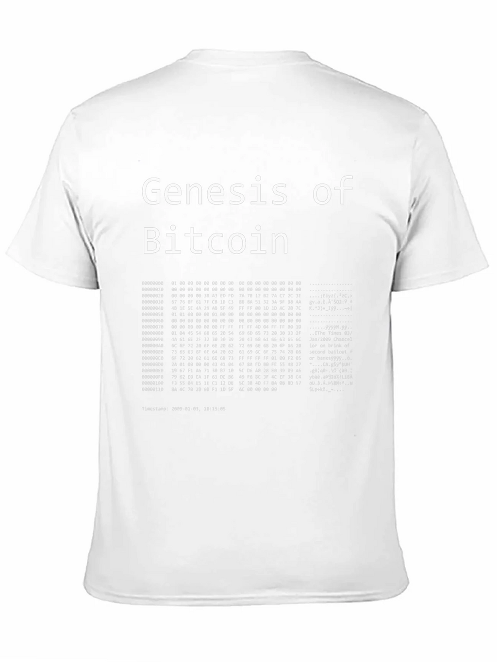 Genesis of Bitcoin Black T-Shirt Crypto product image 2