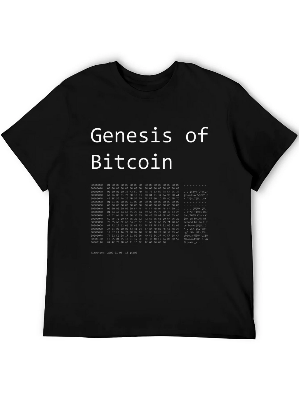 Genesis of Bitcoin Black T-Shirt Crypto product image 8