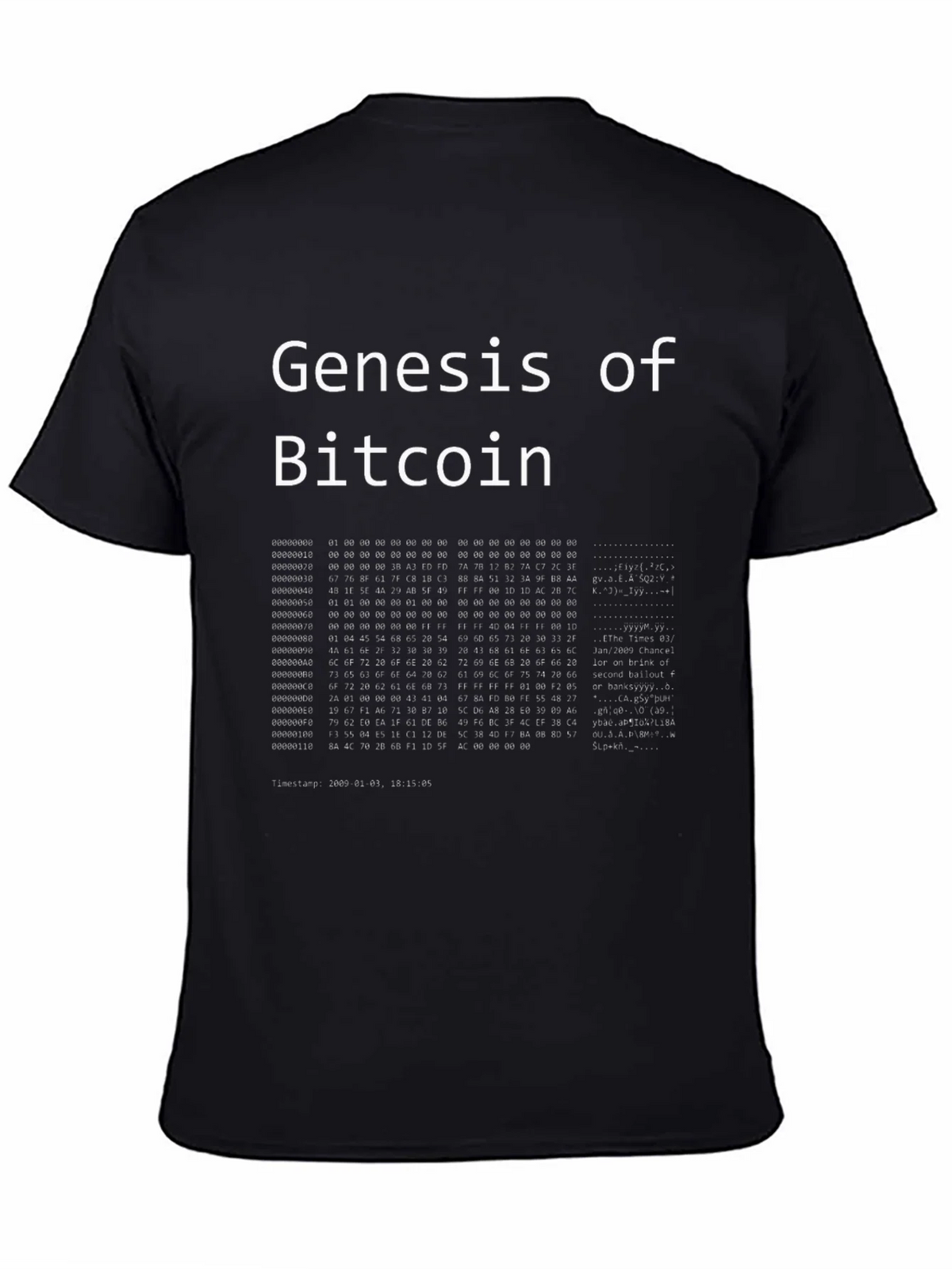 Genesis of Bitcoin Black T-Shirt Crypto product image 7