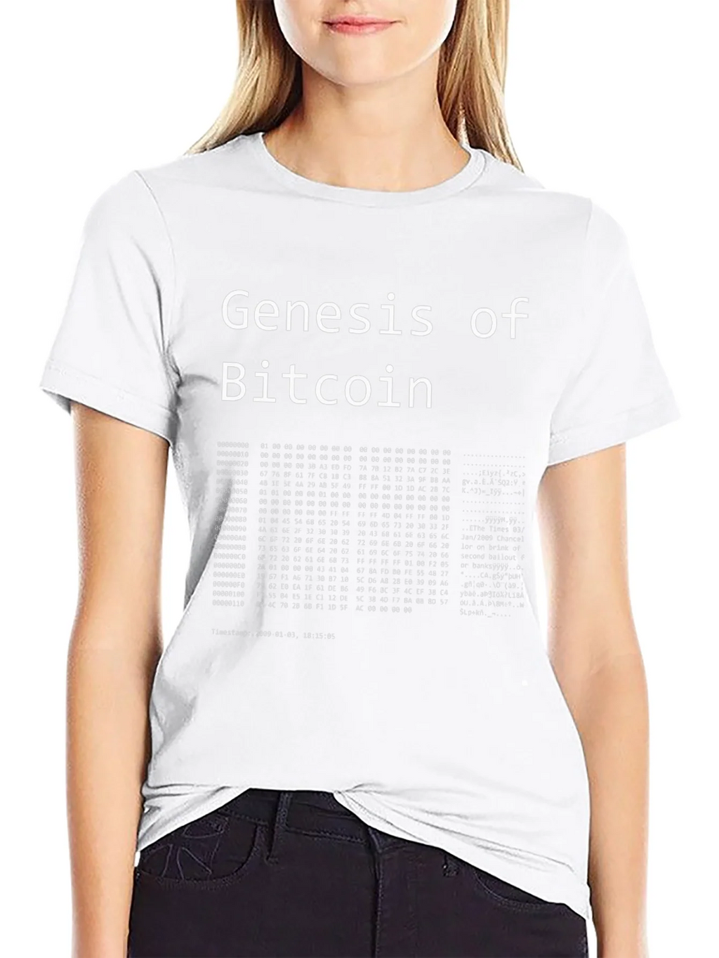 Genesis of Bitcoin Black T-Shirt Crypto product image 11
