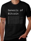 Genesis of Bitcoin Black T-Shirt Crypto product image 1