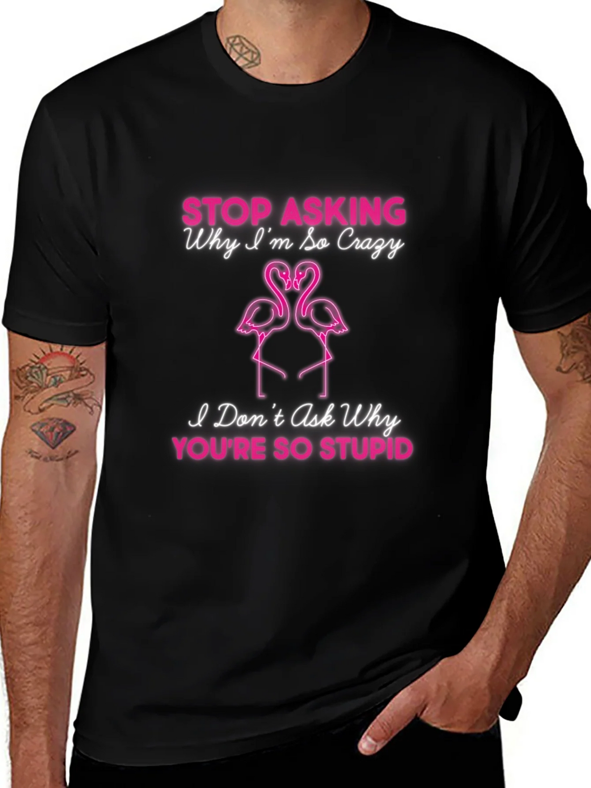 Crazy Flamingo Graphic T-Shirt product image 1