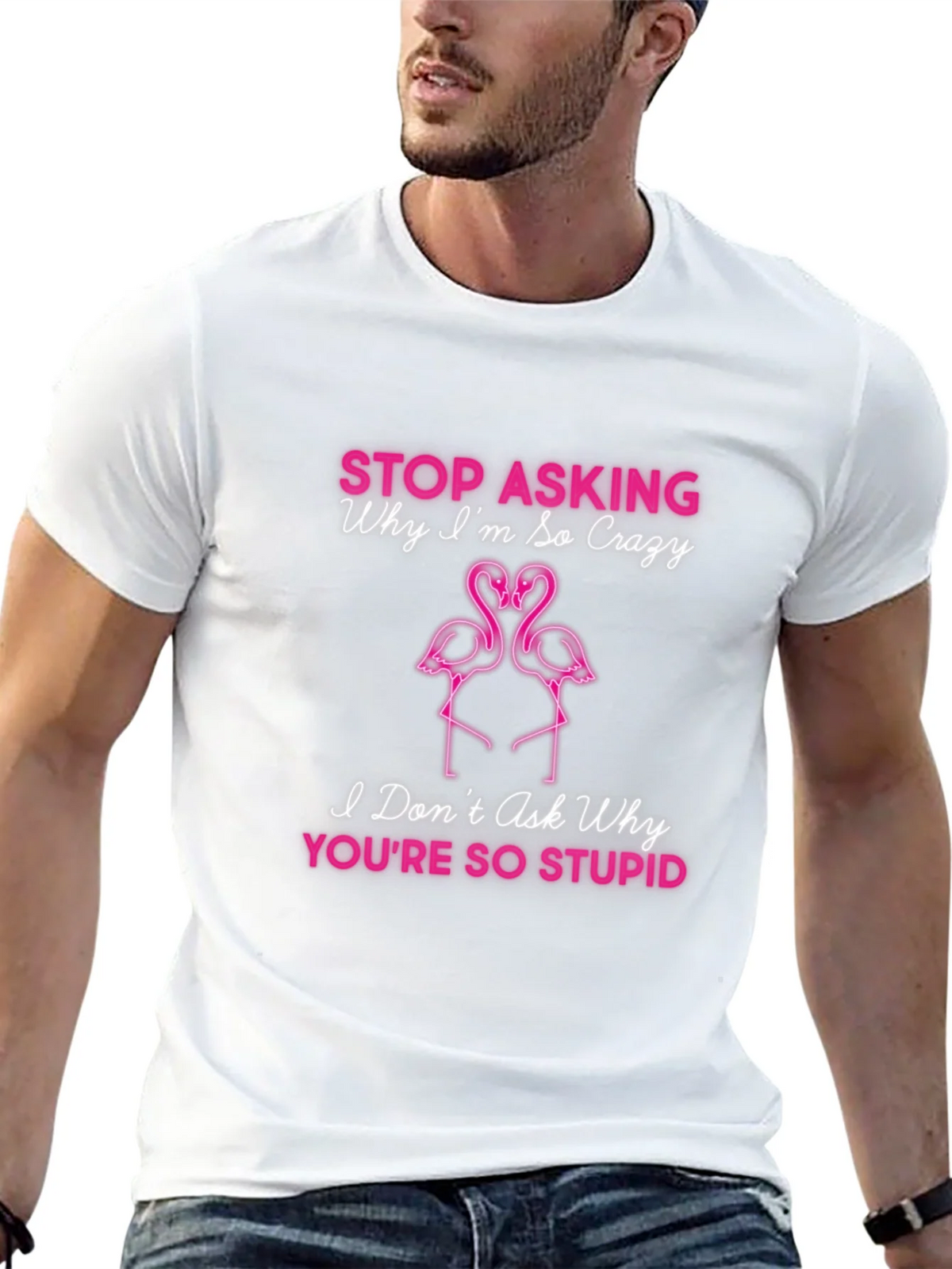 Crazy Flamingo Graphic T-Shirt product image 4