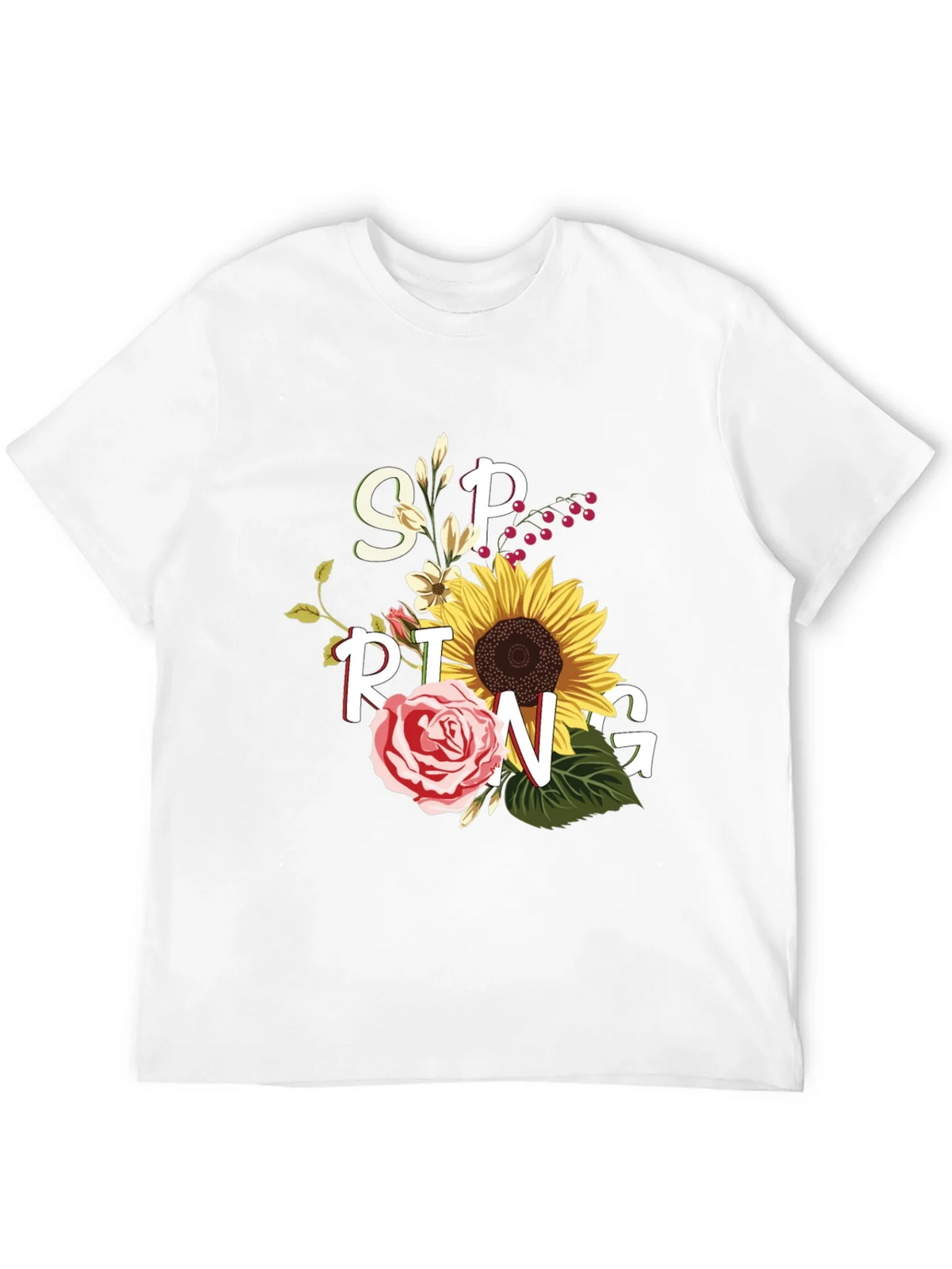 Floral Spring Graphic Tee - Black Unisex T-Shirt product image 3
