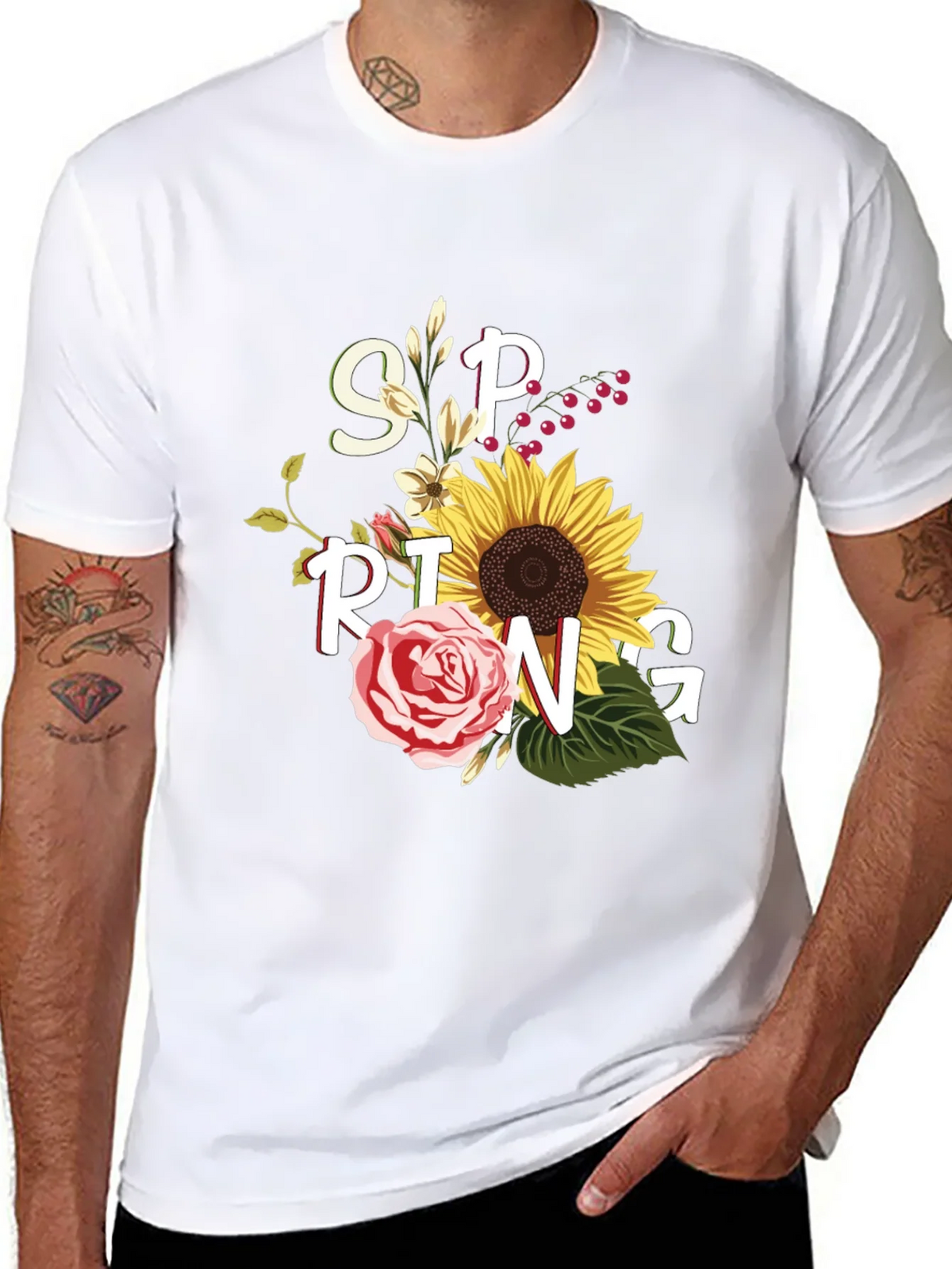 Floral Spring Graphic Tee - Black Unisex T-Shirt product image 10