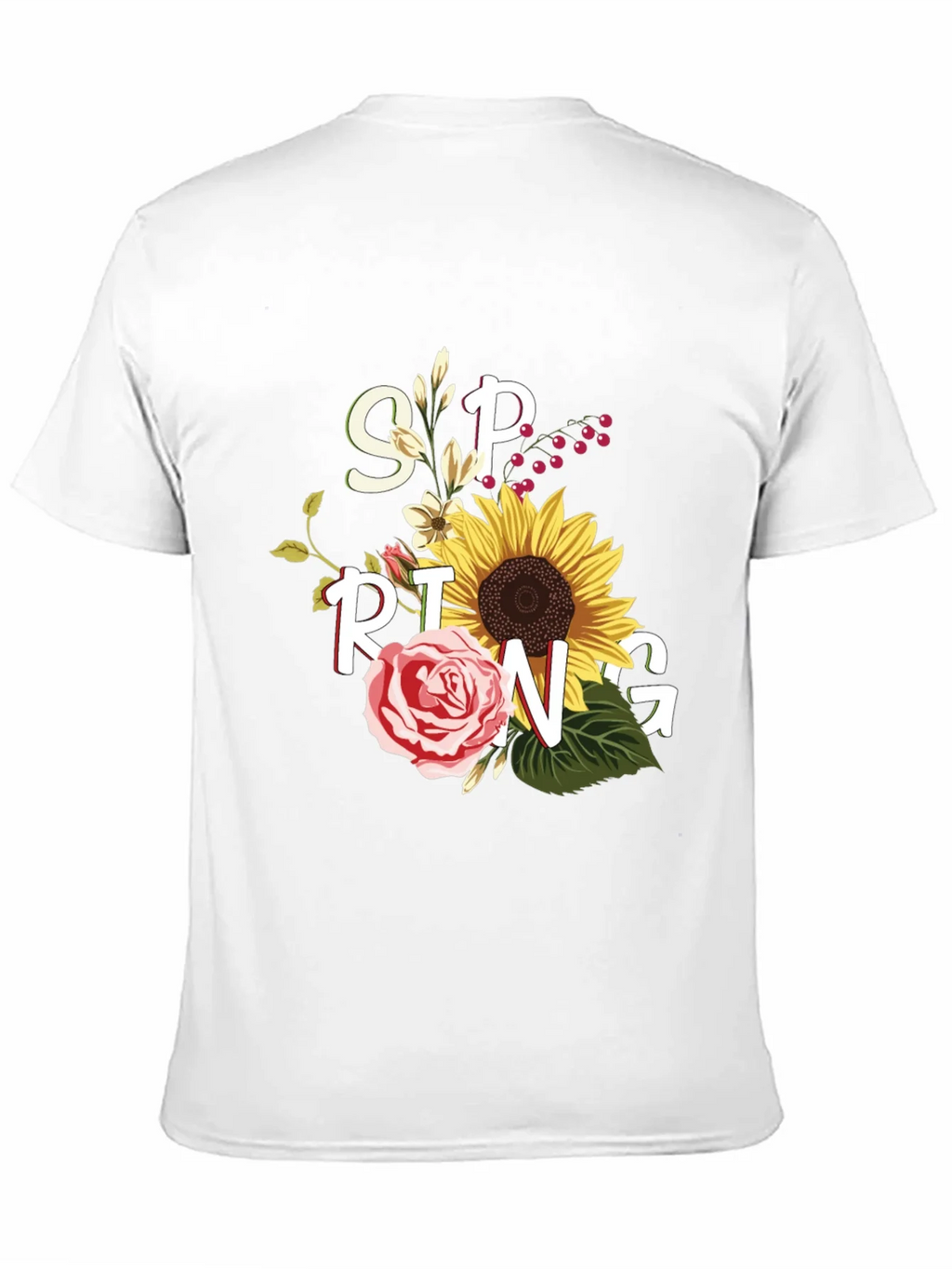 Floral Spring Graphic Tee - Black Unisex T-Shirt product image 2