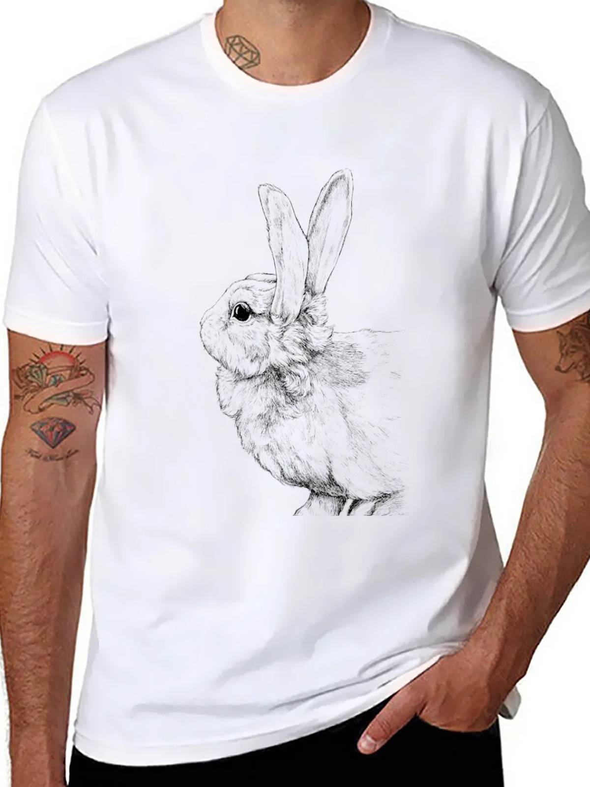 Black Rabbit Graphic Tee - Unisex Cotton Blend product image 10