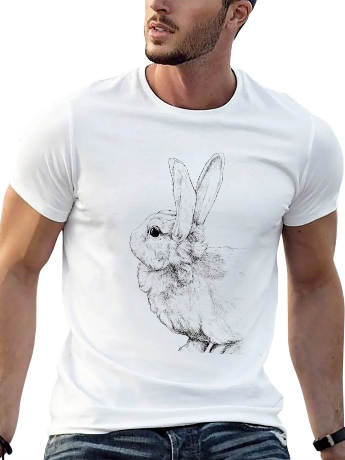 Black Rabbit Graphic Tee - Unisex Cotton Blend product image 4