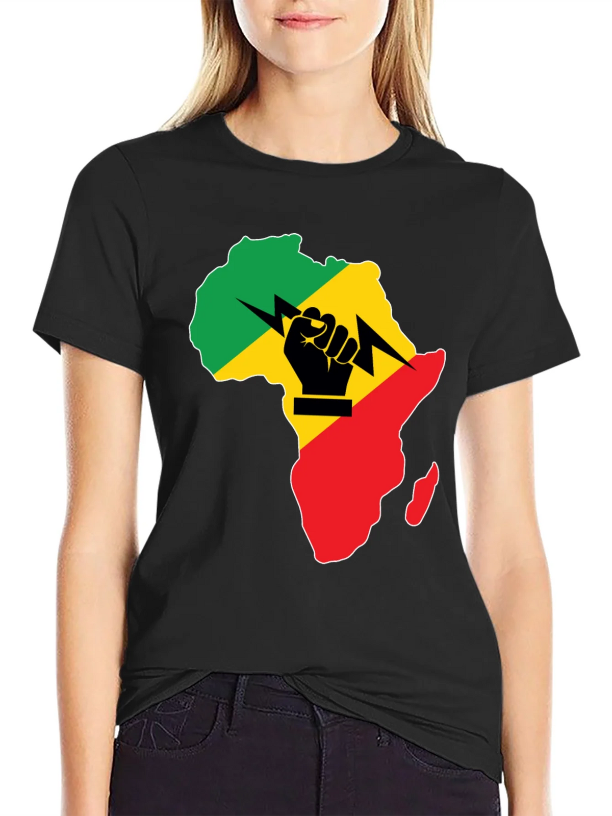 Africa Fist Power T-Shirt - Black Pride product image 5