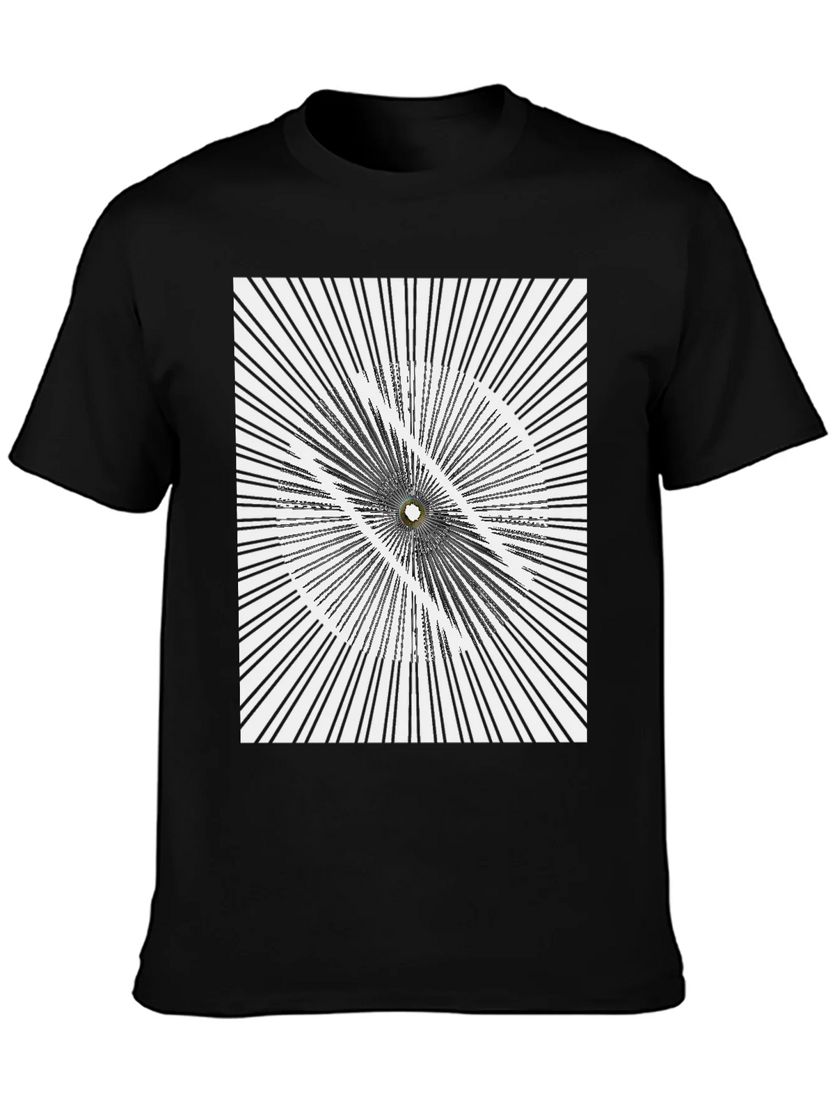 Abstract Optical Illusion Graphic Print Black T-Shirt product image 6