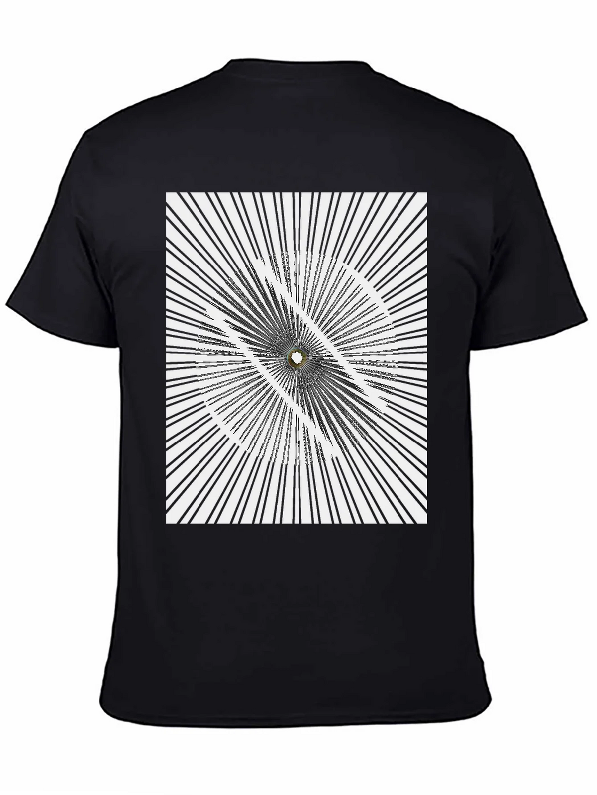 Abstract Optical Illusion Graphic Print Black T-Shirt product image 7