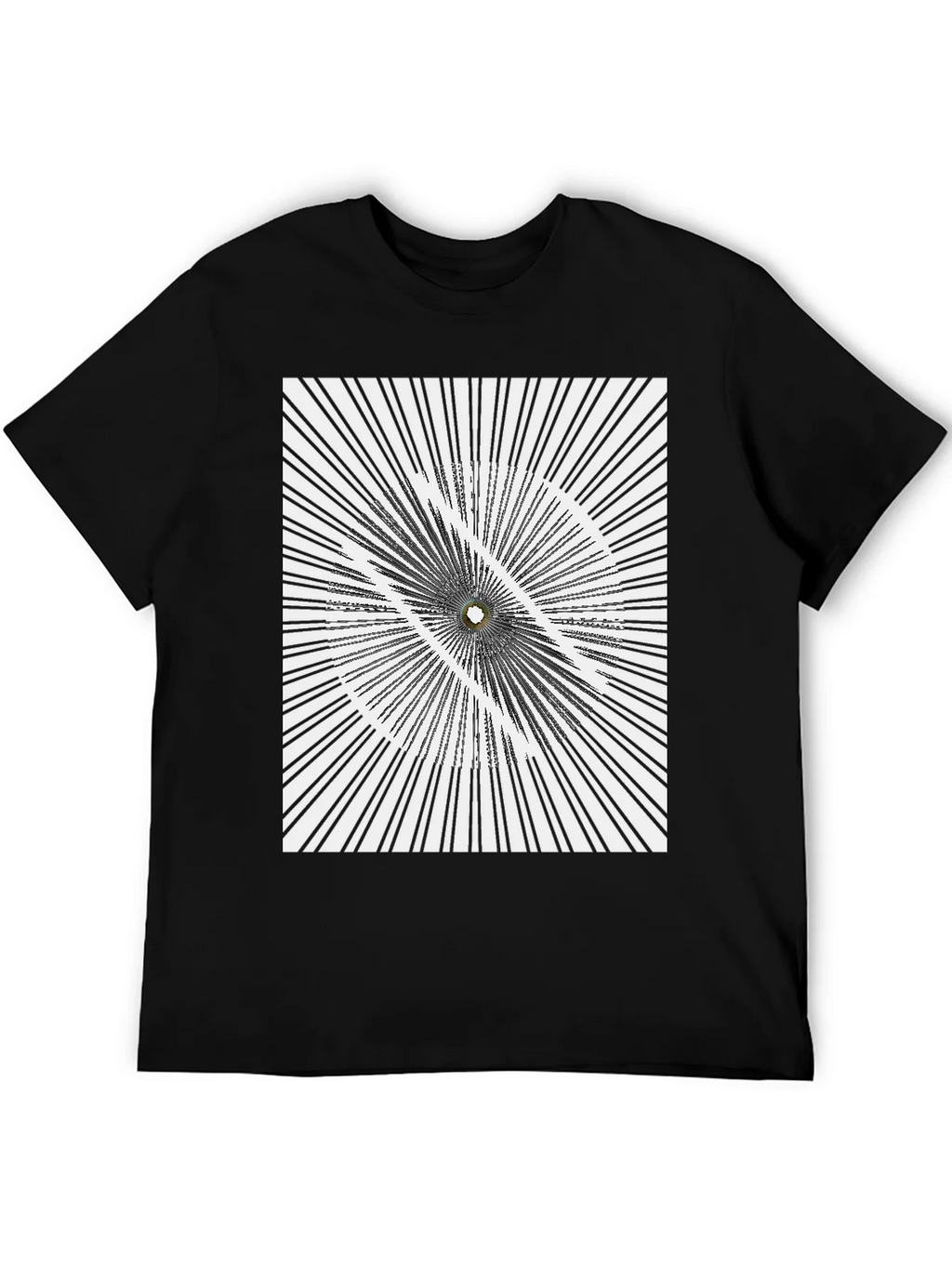 Abstract Optical Illusion Graphic Print Black T-Shirt product image 8
