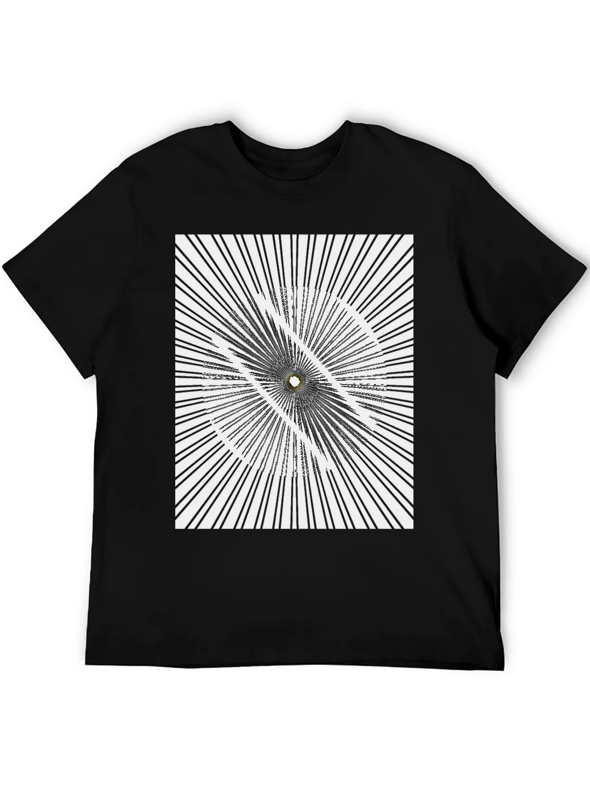 Abstract Optical Illusion Graphic Print Black T-Shirt product image 8
