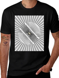 Abstract Optical Illusion Graphic Print Black T-Shirt product image 1