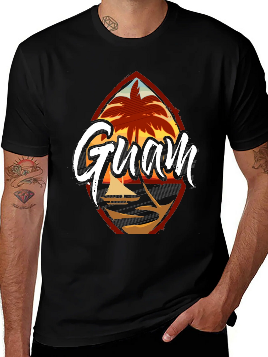 Guam Island Black T-Shirt product image 1