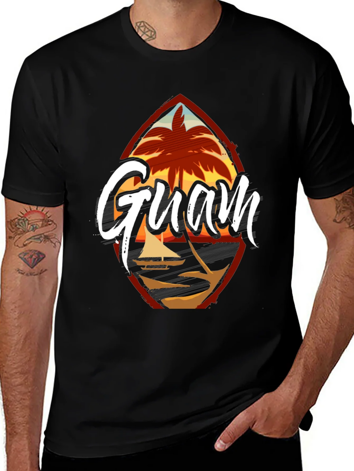 Guam Island Black T-Shirt product image 1