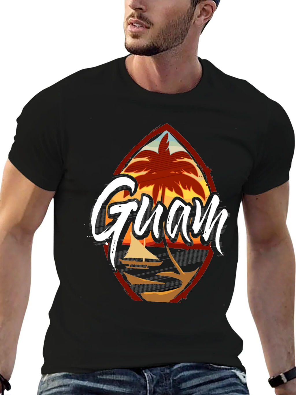 Guam Island Black T-Shirt product image 9