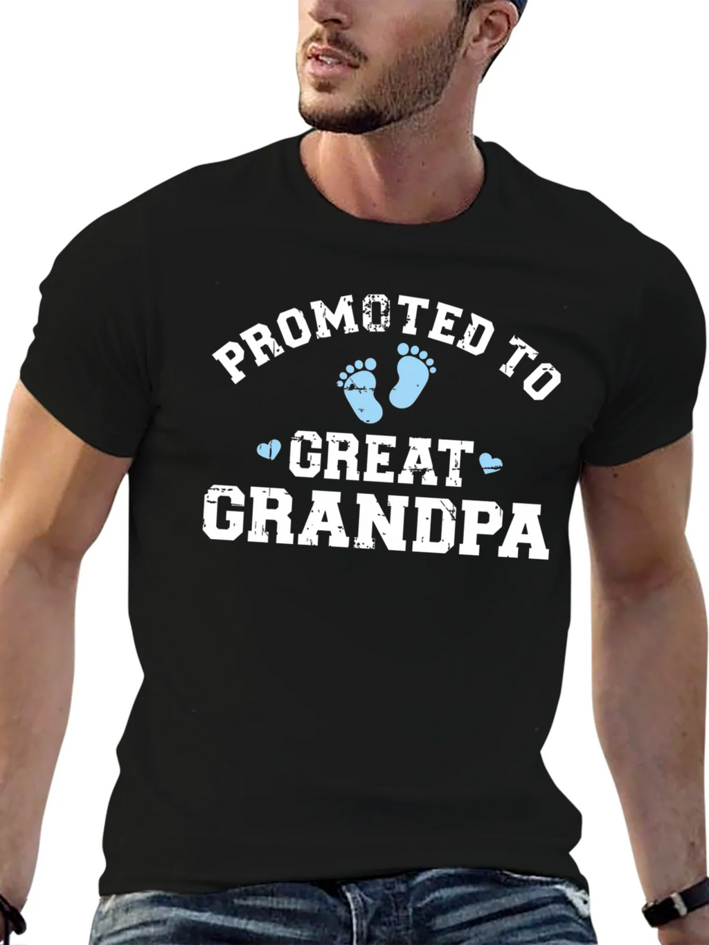 Promoted to Great Grandpa Black T-Shirt product image 9