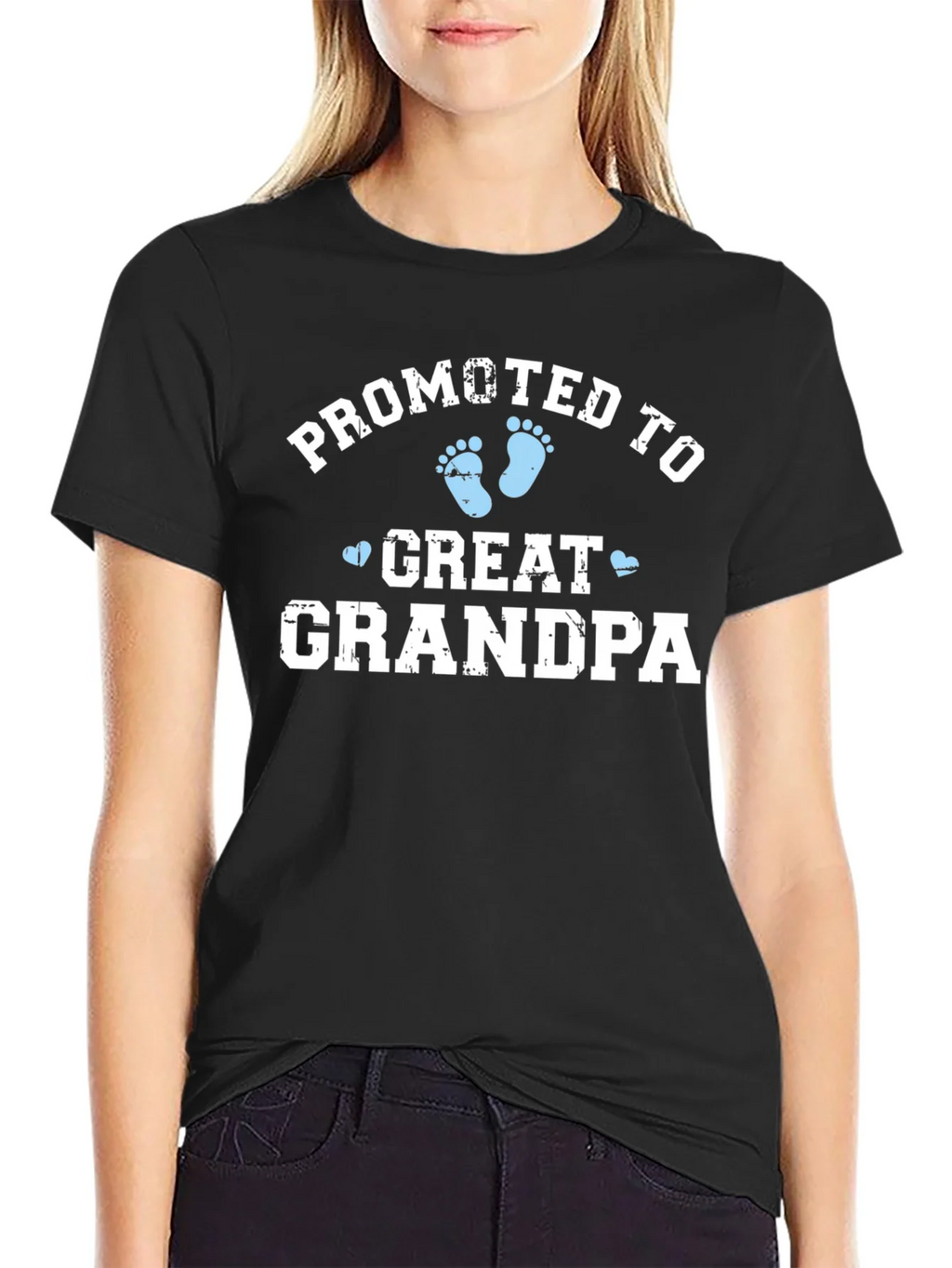 Promoted to Great Grandpa Black T-Shirt product image 5