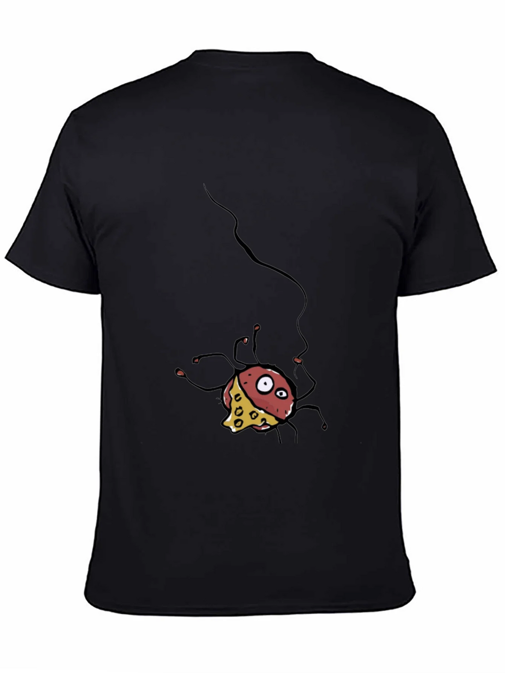 Cartoon Cheese Spider Black T-Shirt product image 7