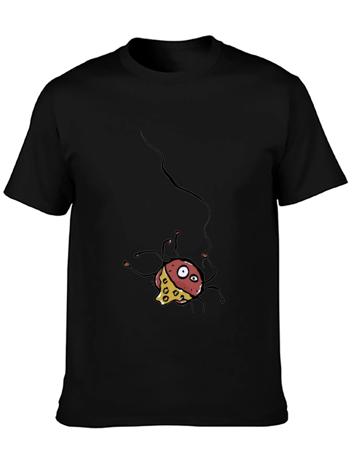 Cartoon Cheese Spider Black T-Shirt product image 6