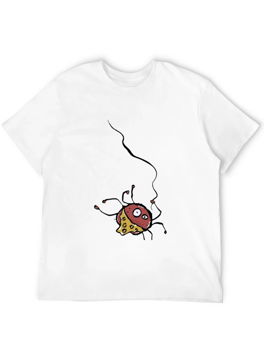 Cartoon Cheese Spider Black T-Shirt product image 3