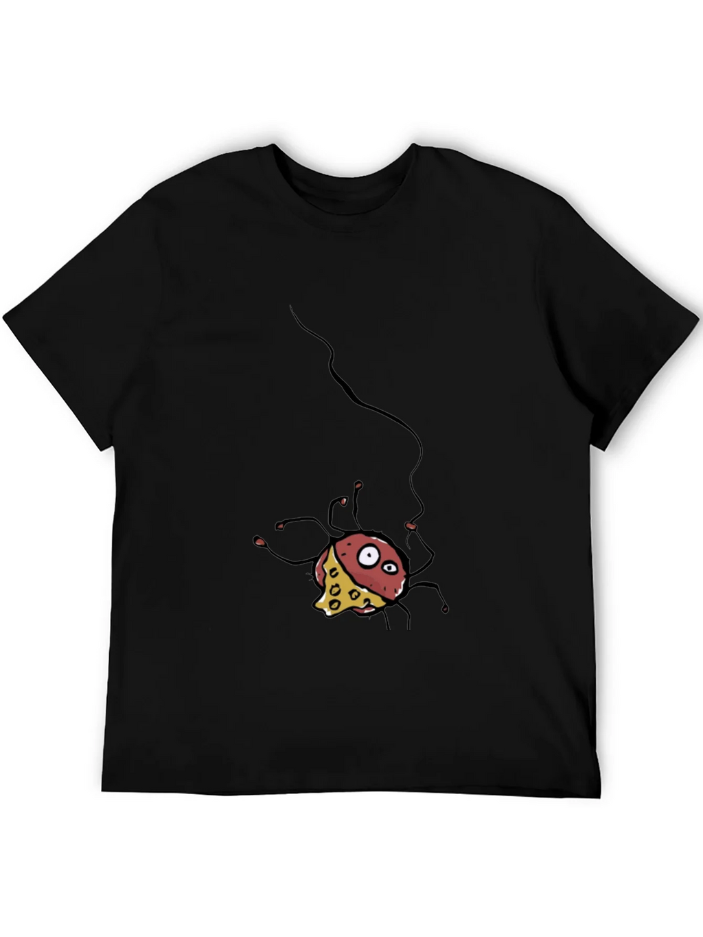 Cartoon Cheese Spider Black T-Shirt product image 8