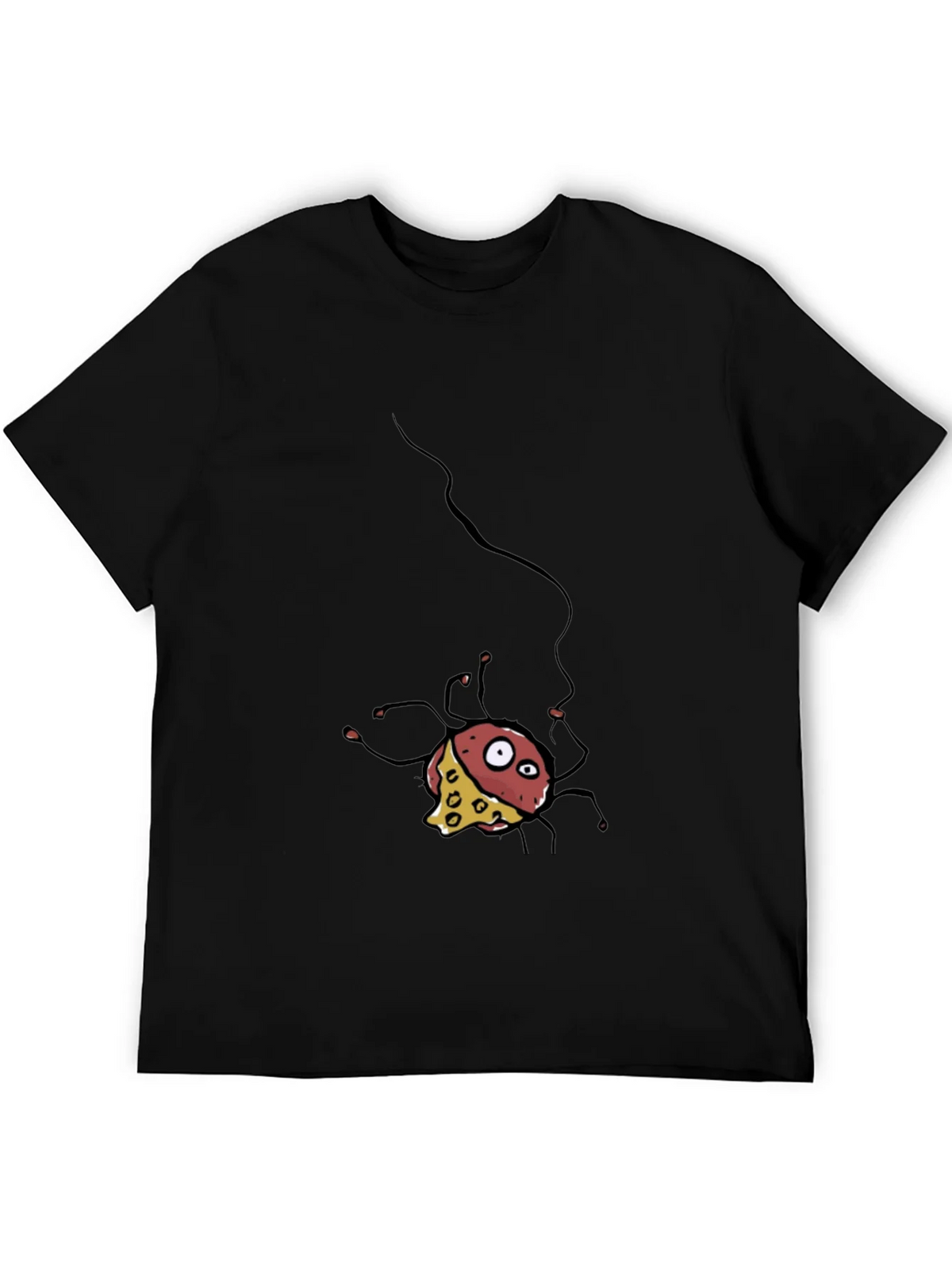 Cartoon Cheese Spider Black T-Shirt product image 8