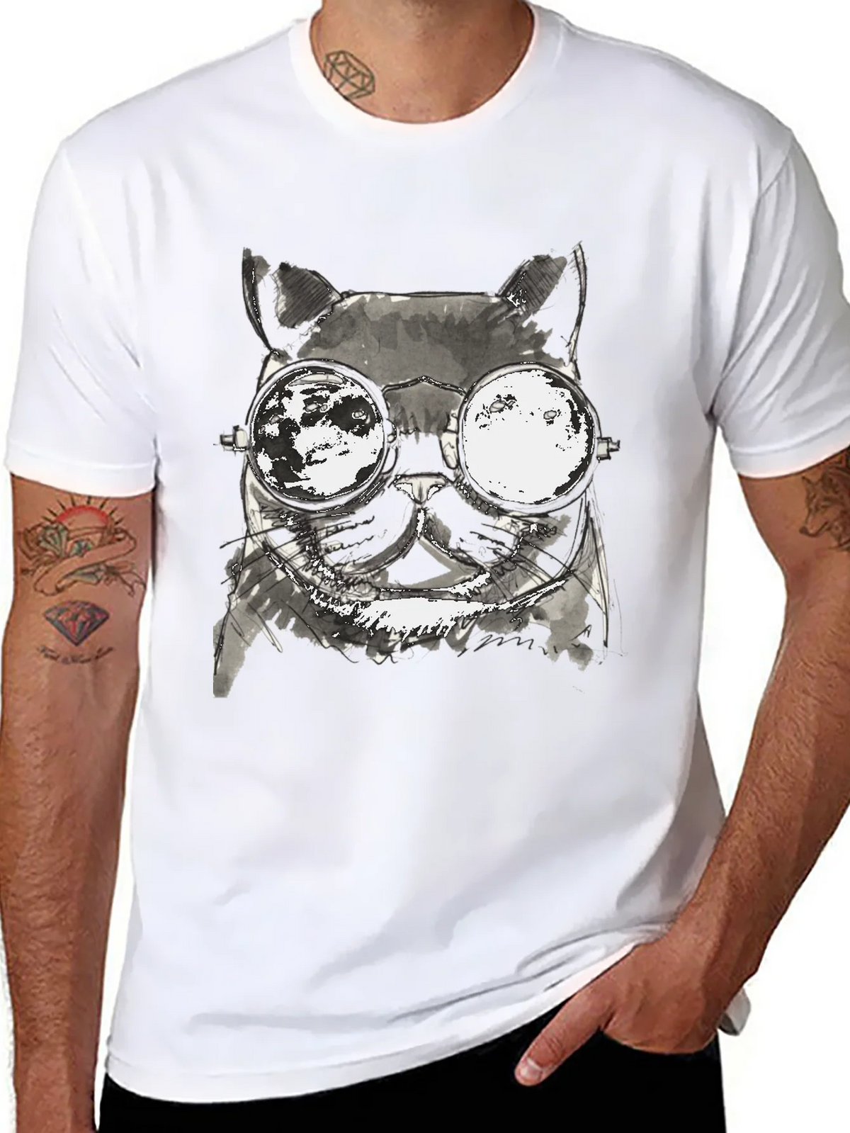 Cool Cat T-Shirt - Unisex Black Tee with Unique Graphic product image 10